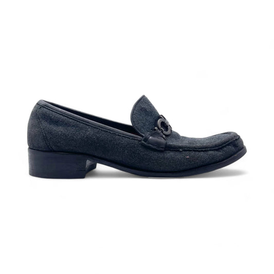 Ferragamo Grey Wool Loafers