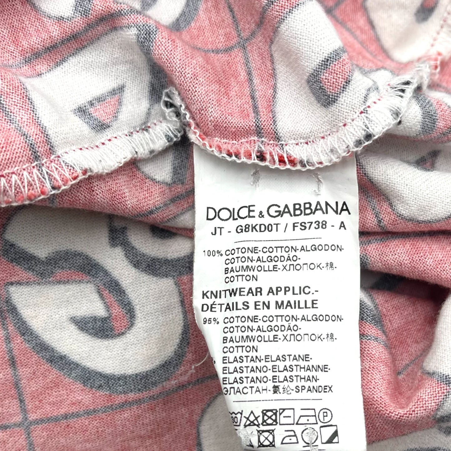 D&G Red AllOver Logo Icon T Sz56