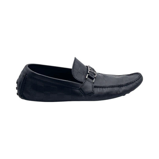 L.V Black Leather Drivers Men's Loafers