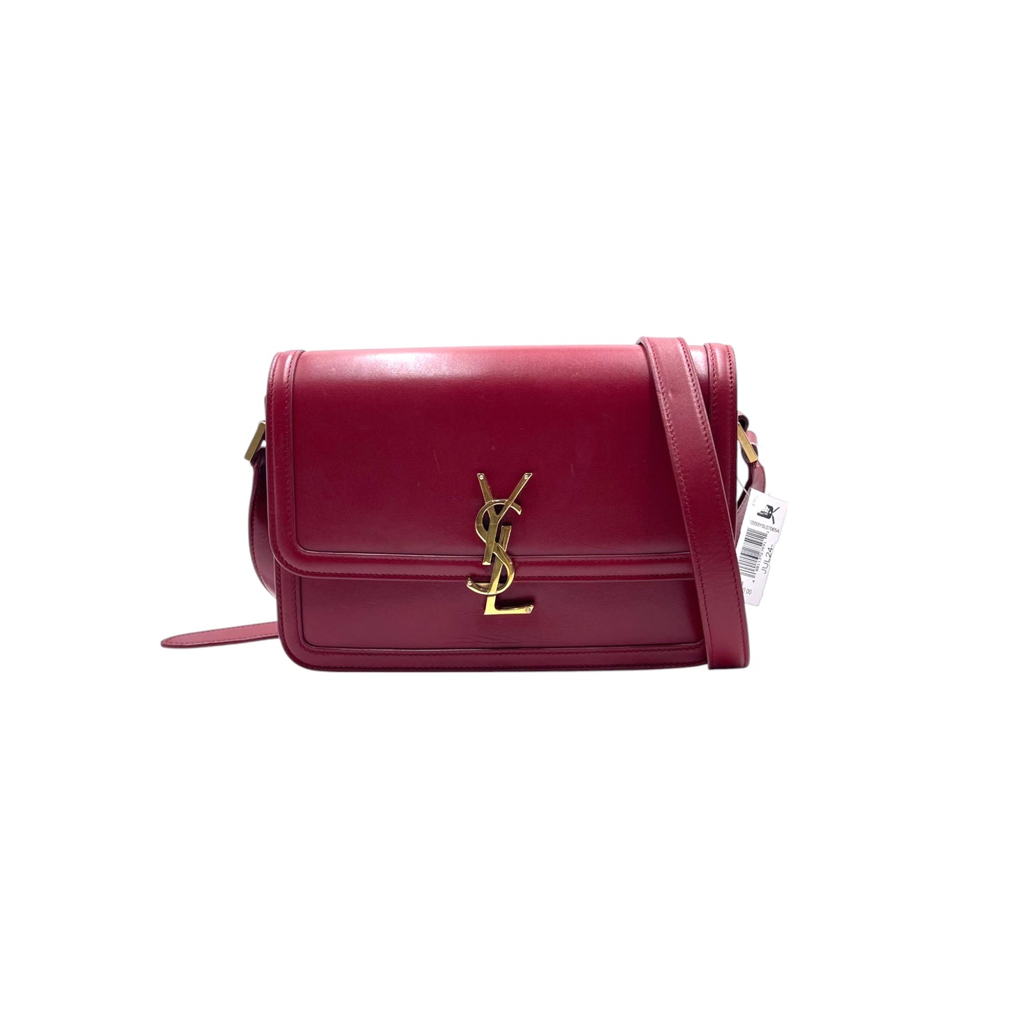 Saint Laurent Solferino Burgundy Medium Satchel