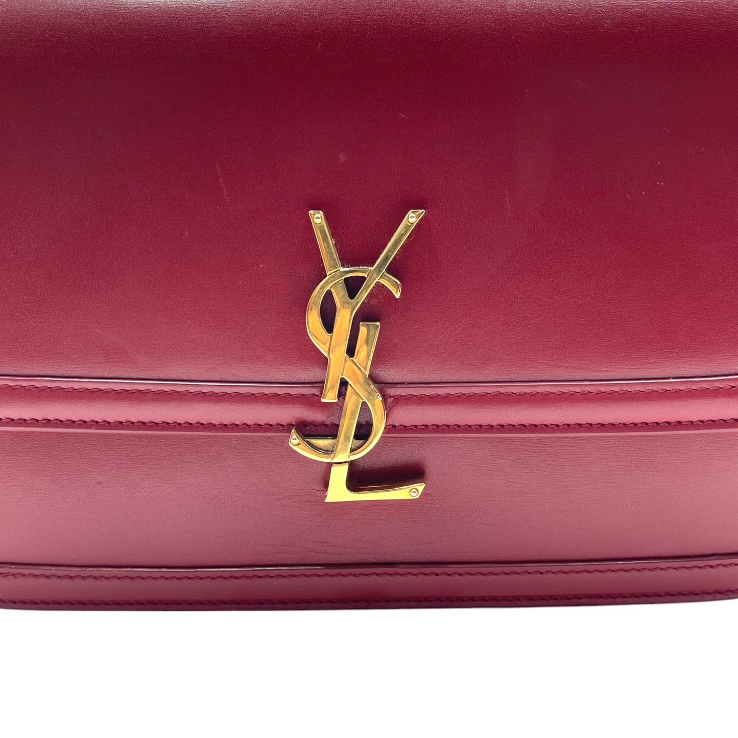 Saint Laurent Solferino Burgundy Medium Satchel