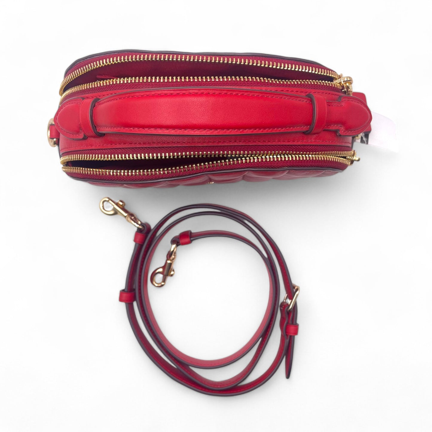 Coach Red Linear Quilt Serena Bag