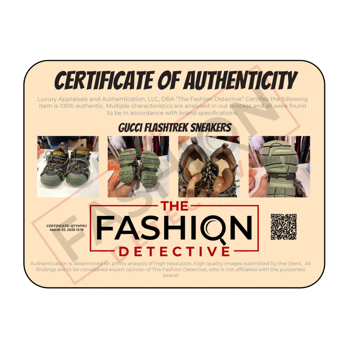 Authentication certificate