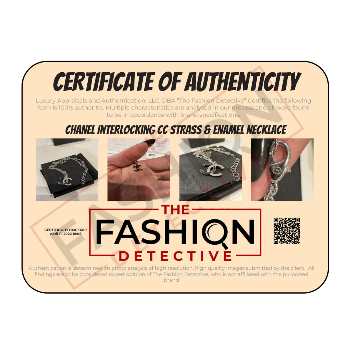 Authentication certificate