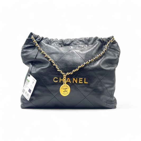 Chanel 22 Black Chain Quilt Bag