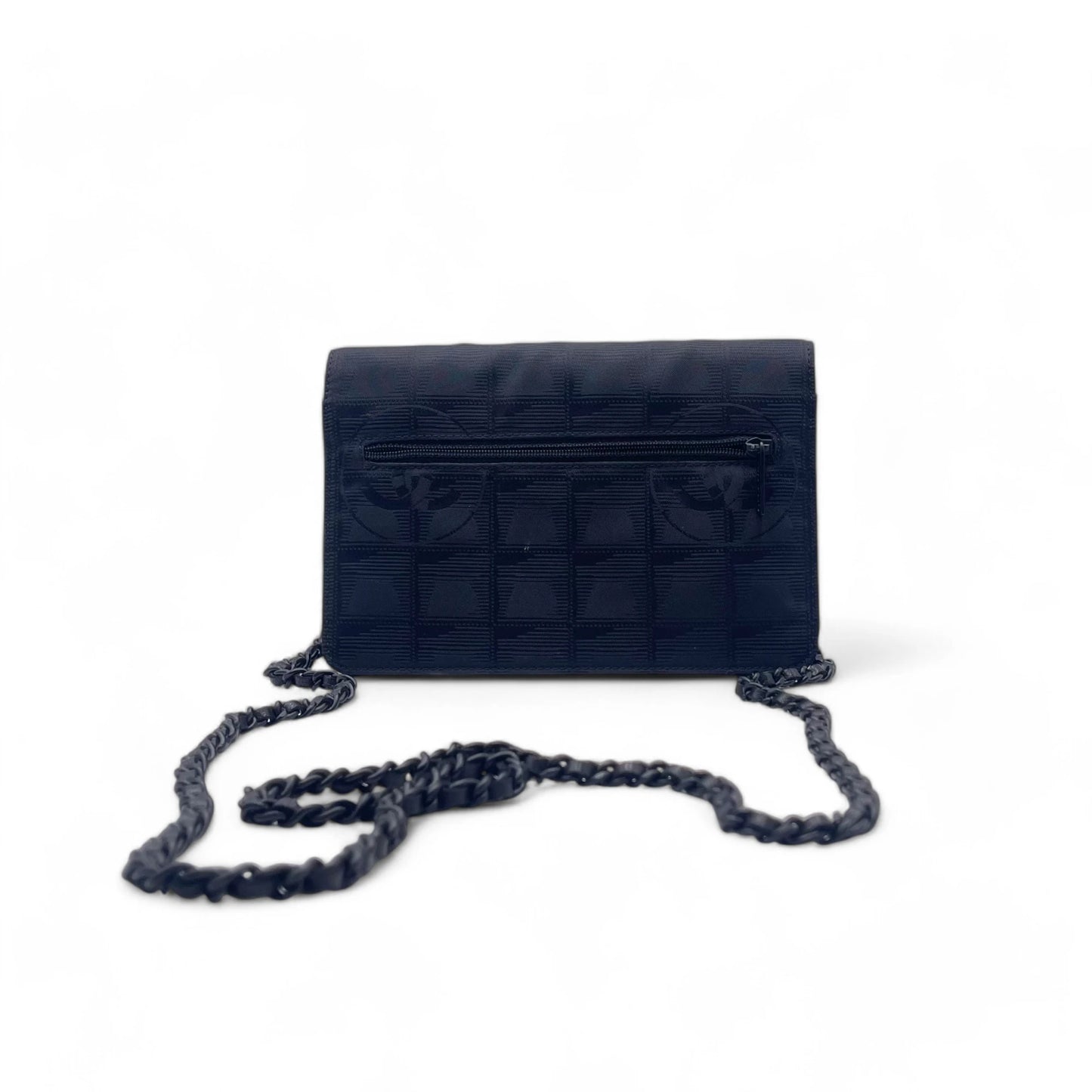 Chanel Black Tonal Chain Wallet