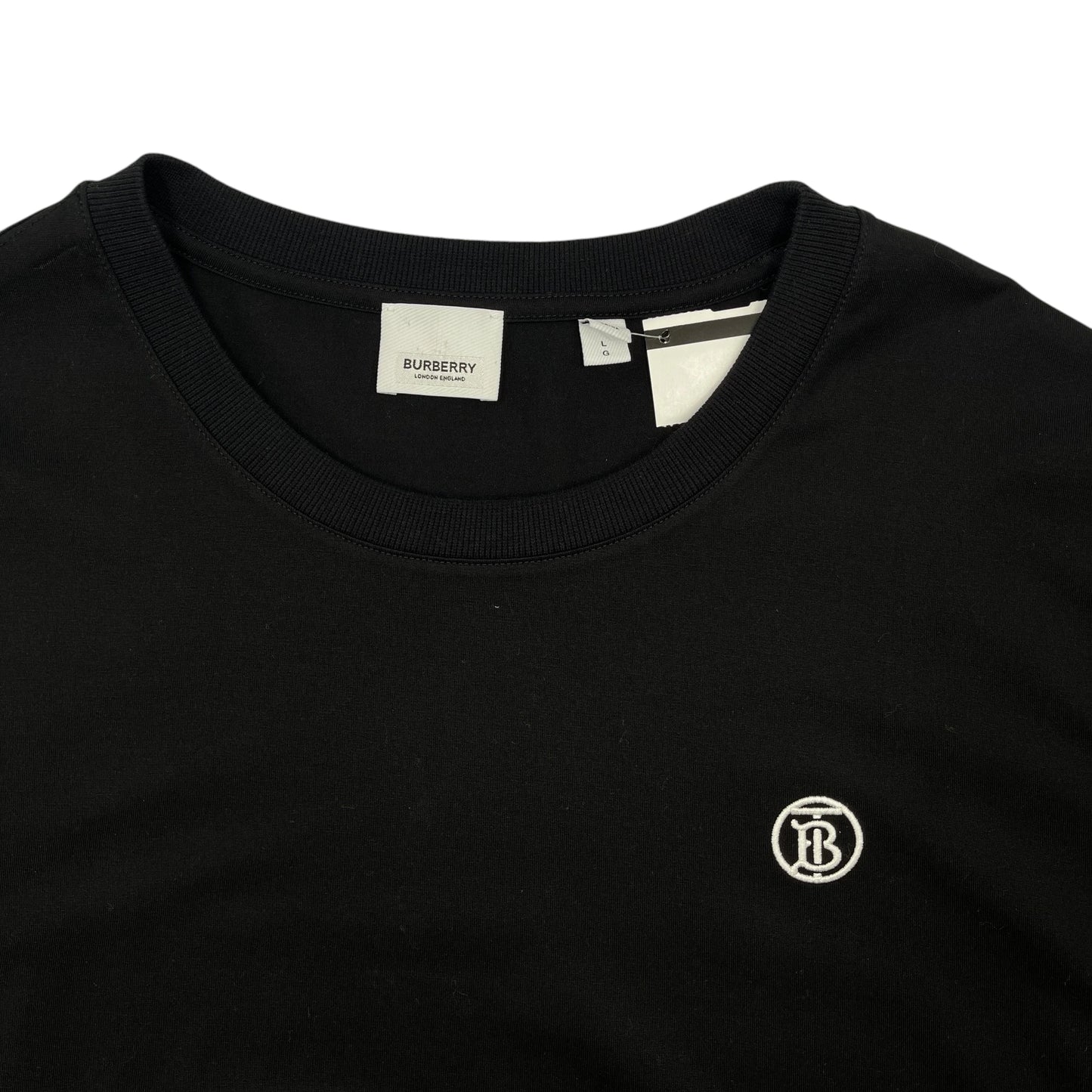 Burberry Embroidered Logo Cotton T-Shirt