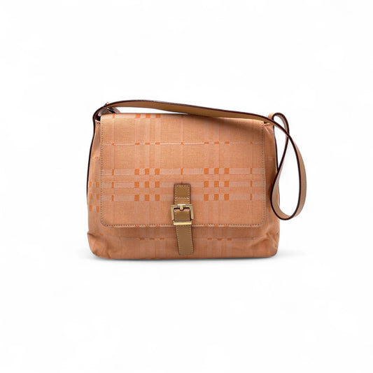 Burberry Orange Vintage Canvas Shoulder Bag