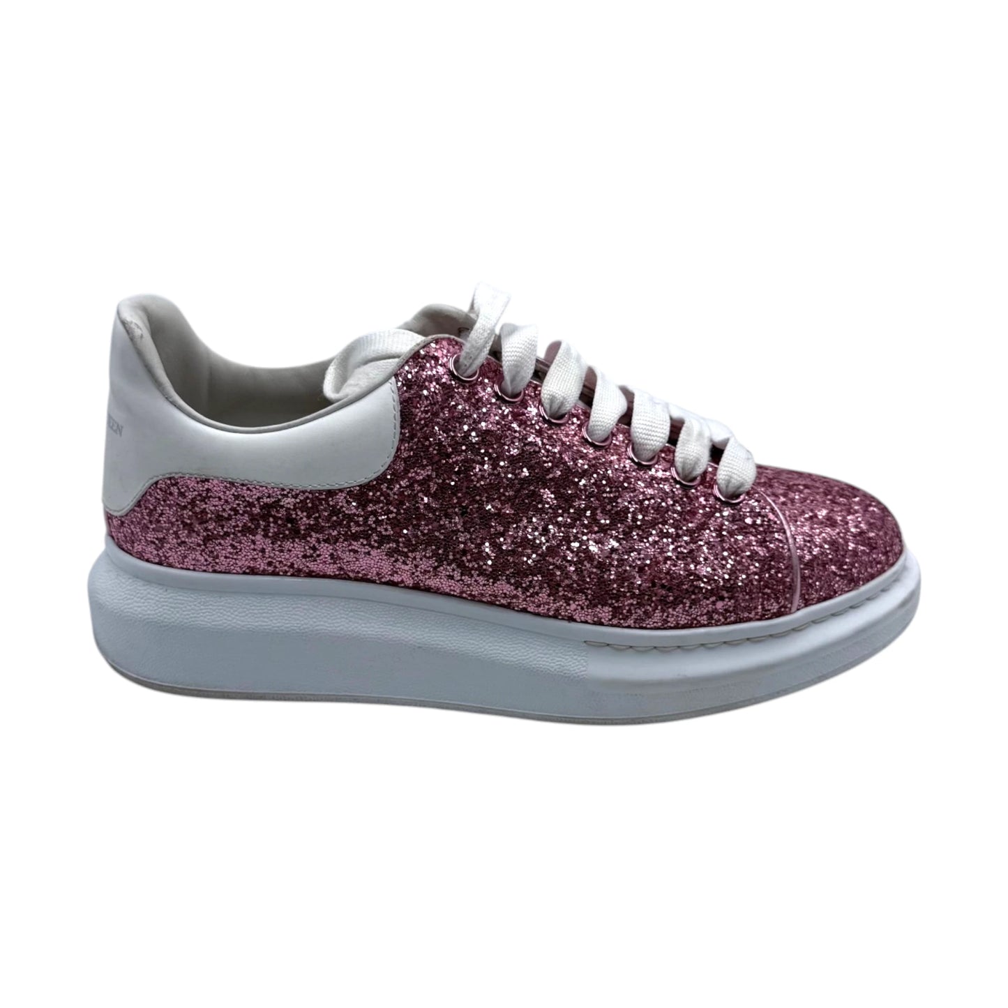 Alexander McQueen Pink Glitter Oversized Sneaker