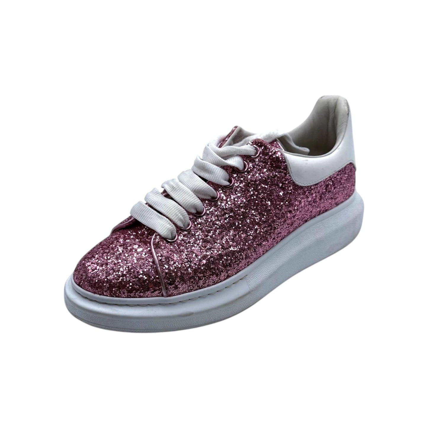 Alexander McQueen Pink Glitter Oversized Sneaker