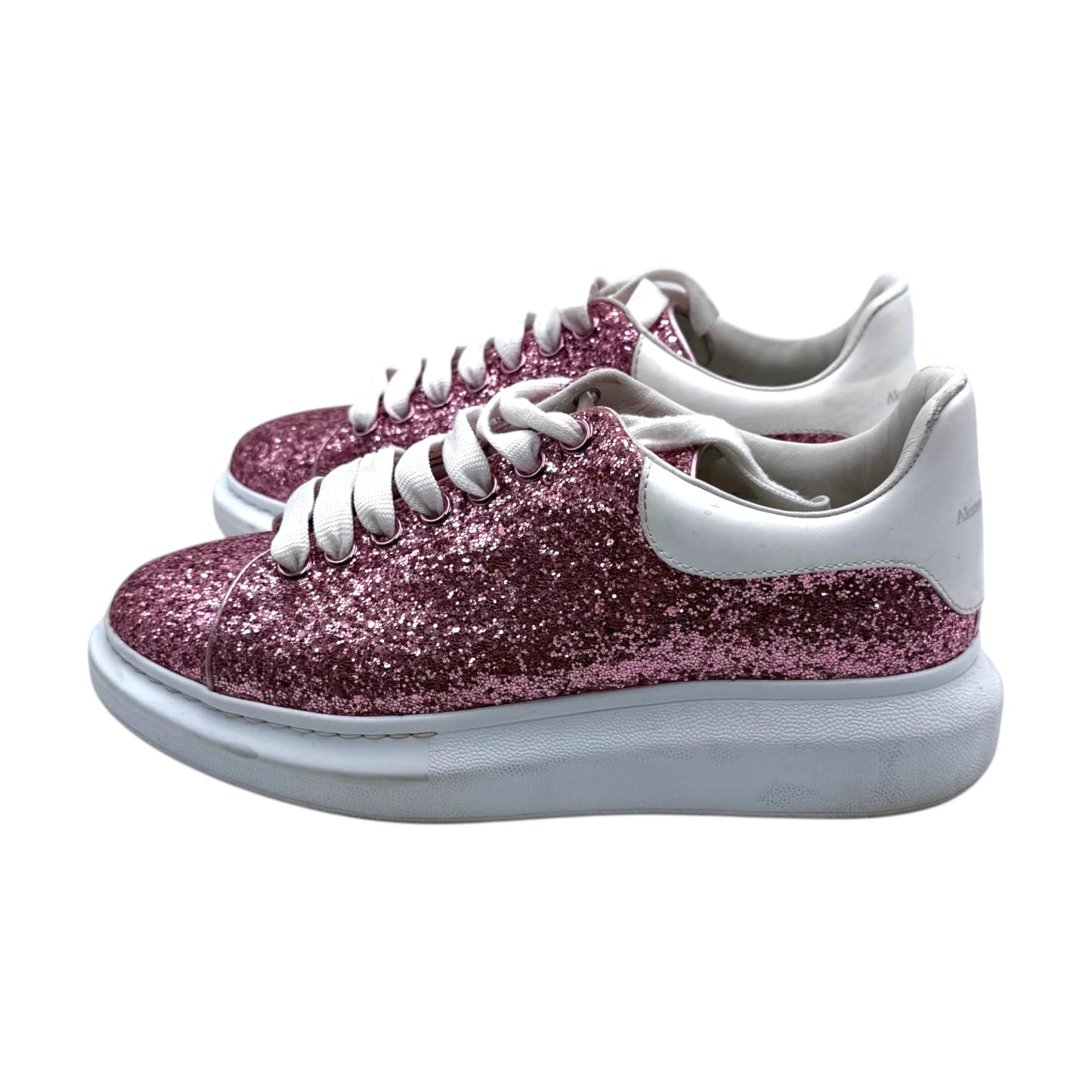 Alexander McQueen Pink Glitter Oversized Sneaker