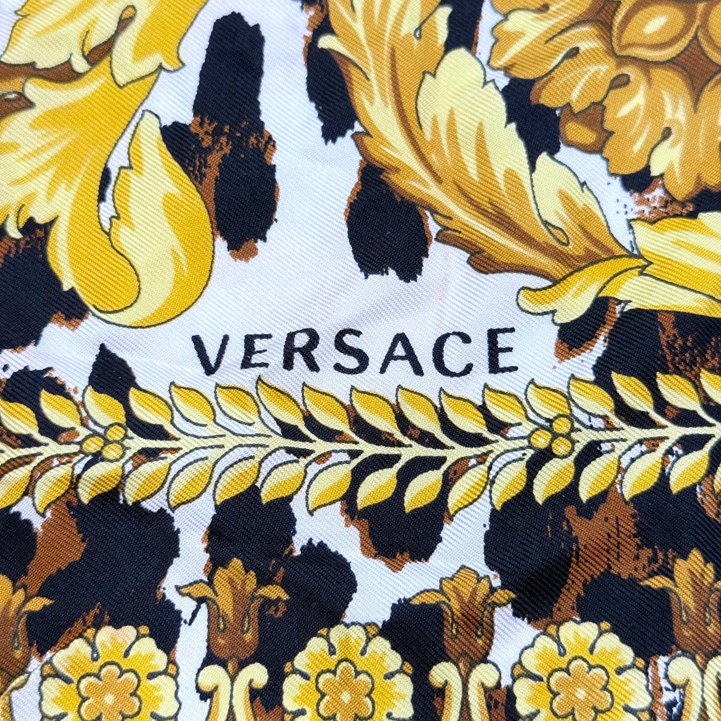 Versace Leopard Silk Baroque Scarf