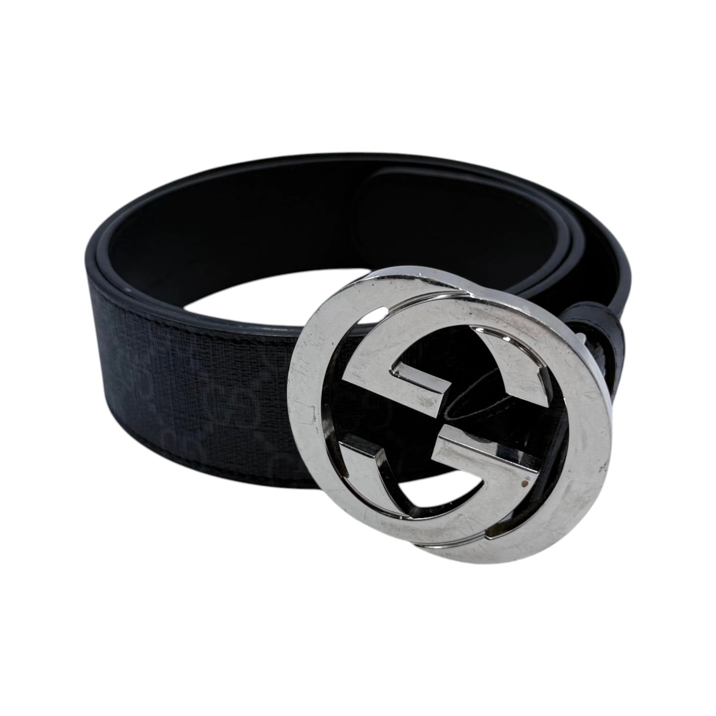 Gucci Interlocking Buckle Leather Belt