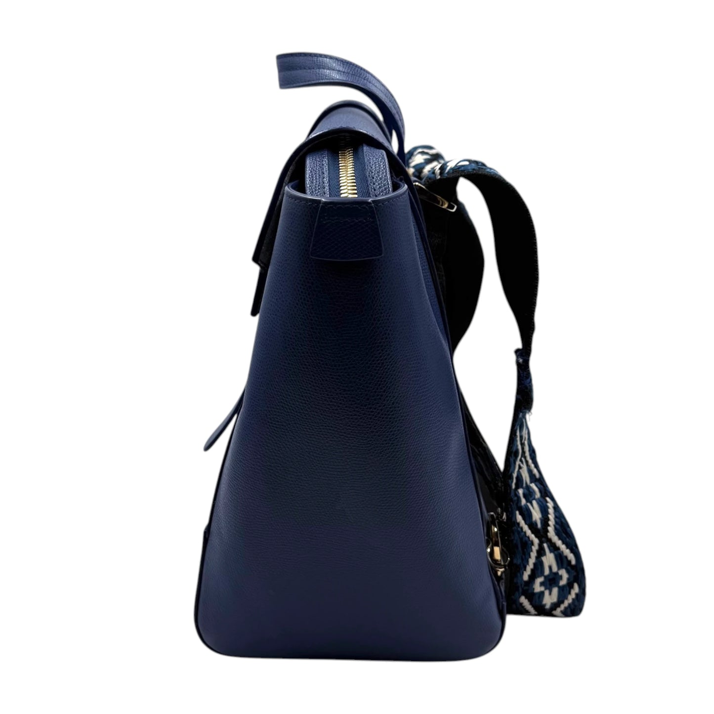 Senreve Maestra Blue Pebbled Leather Bag