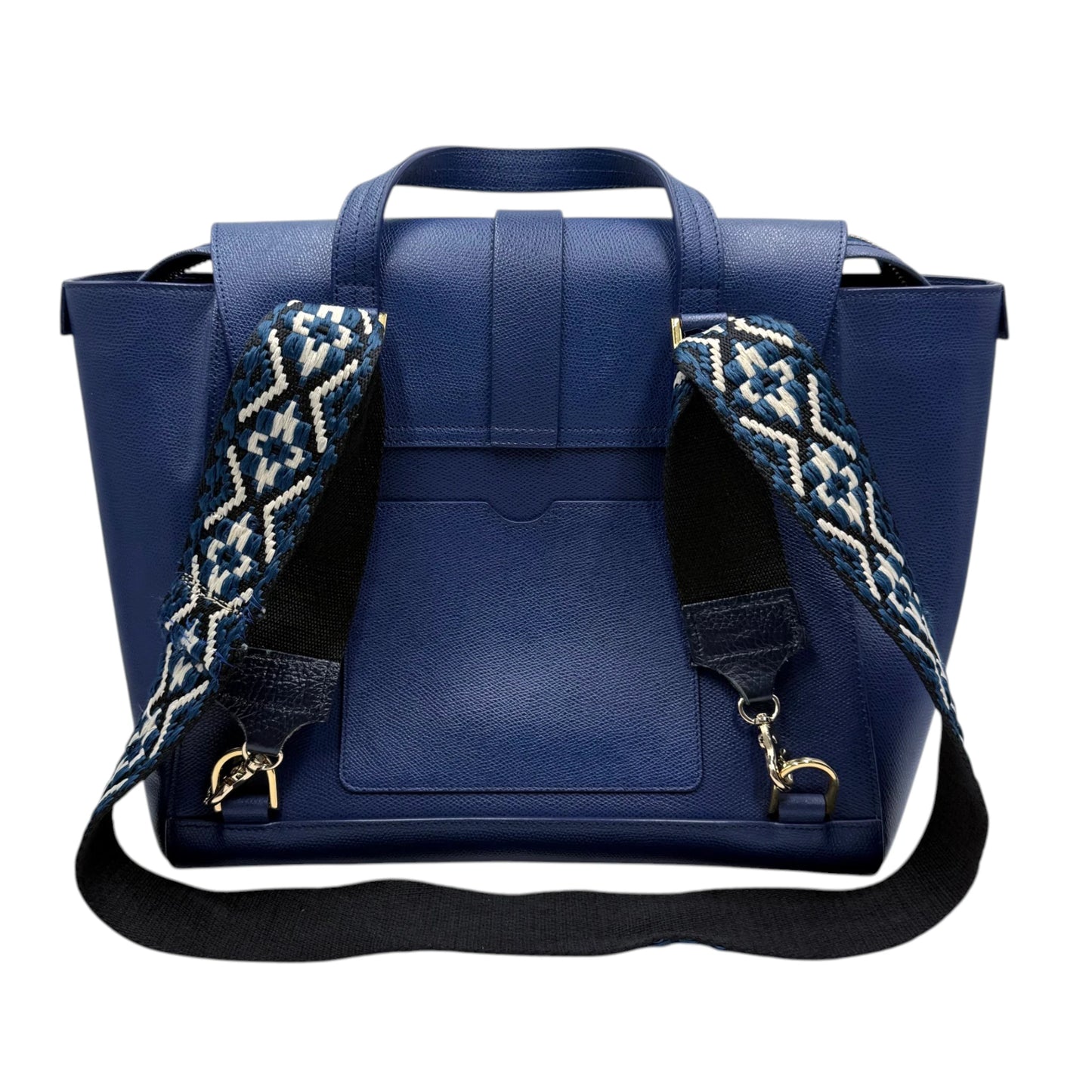 Senreve Maestra Blue Pebbled Leather Bag