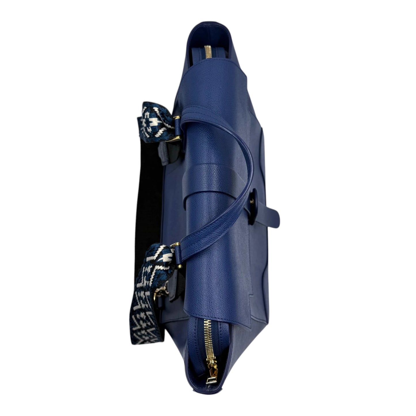 Senreve Maestra Blue Pebbled Leather Bag
