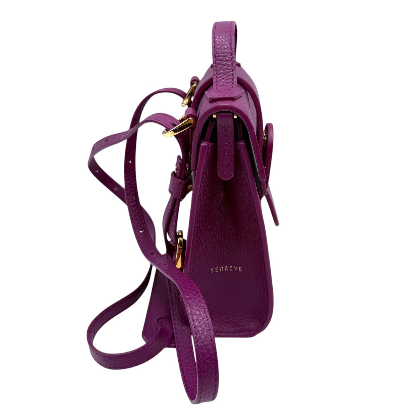 Senreve Pebble Leather Purple Alunna Bag