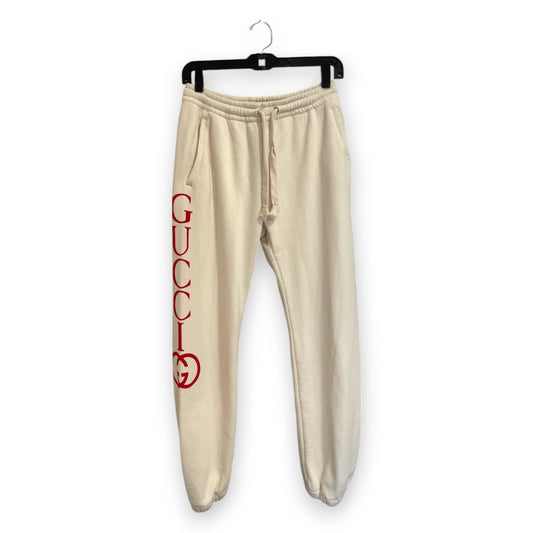 Gucci White Logo Print Sweatpants XS