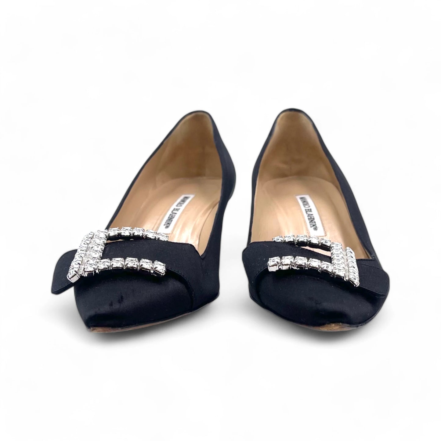 Manolo Crystal Buckle Heel