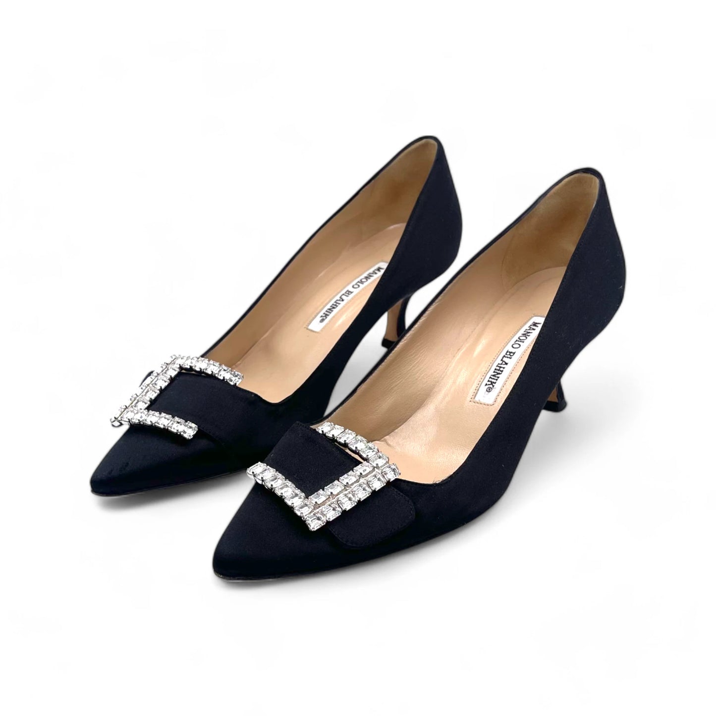 Manolo Crystal Buckle Heel