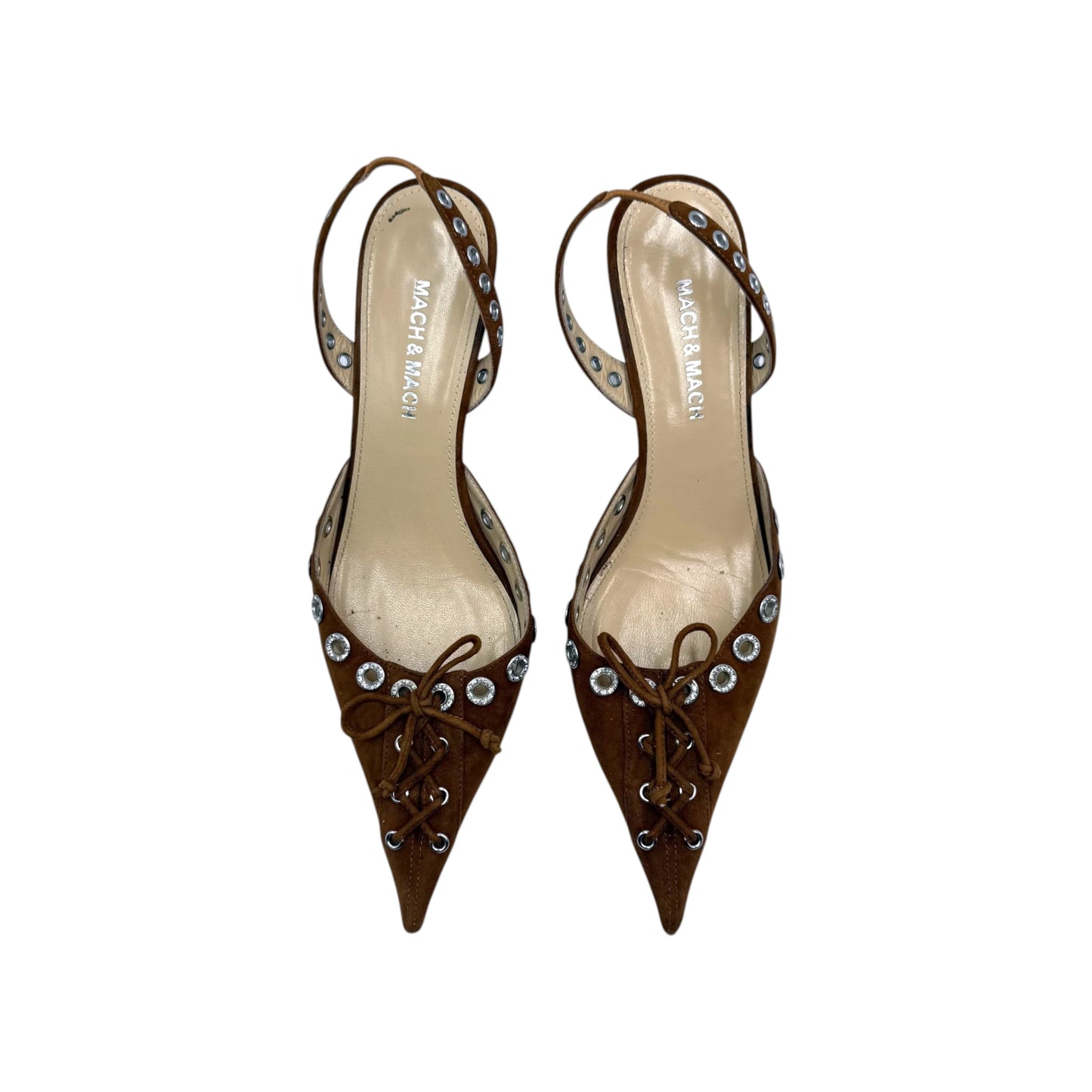 Mach & Mach Le Cadeau Stud-Embellished Slingback Pumps