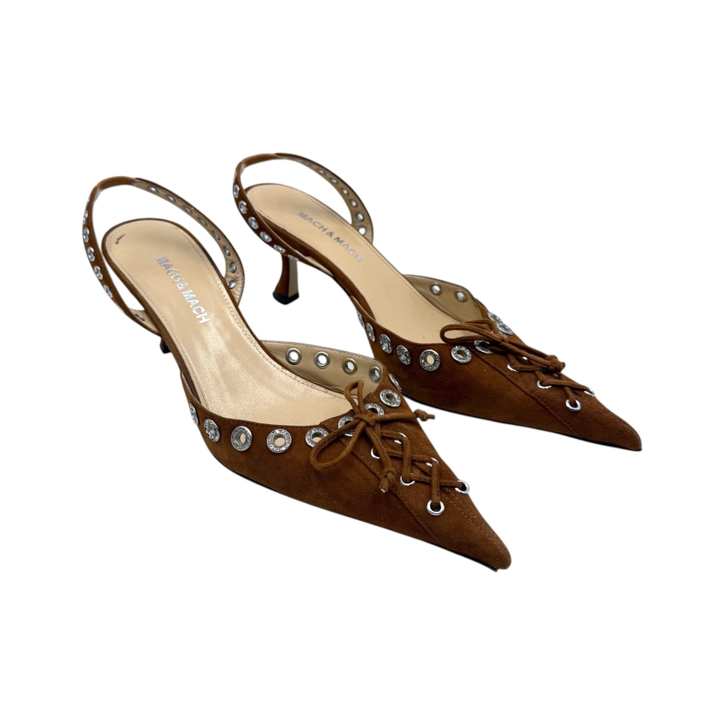 Mach & Mach Le Cadeau Stud-Embellished Slingback Pumps