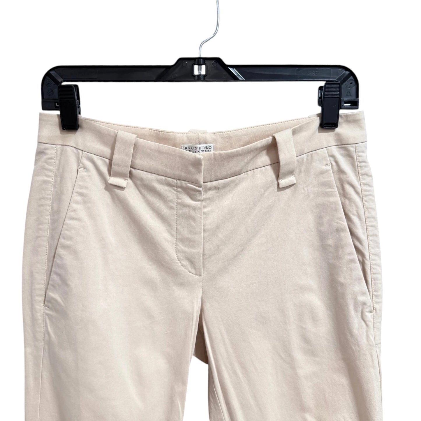 Brunello Cucinelli Ecru Cropped Pant