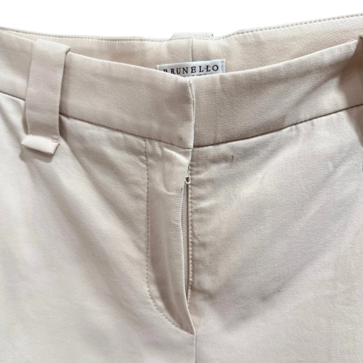 Brunello Cucinelli Ecru Cropped Pant
