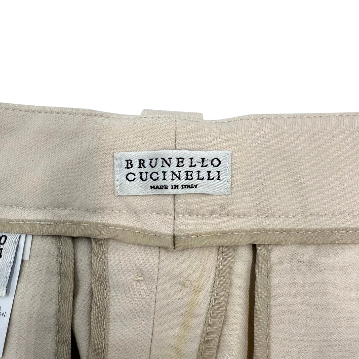 Brunello Cucinelli Ecru Cropped Pant