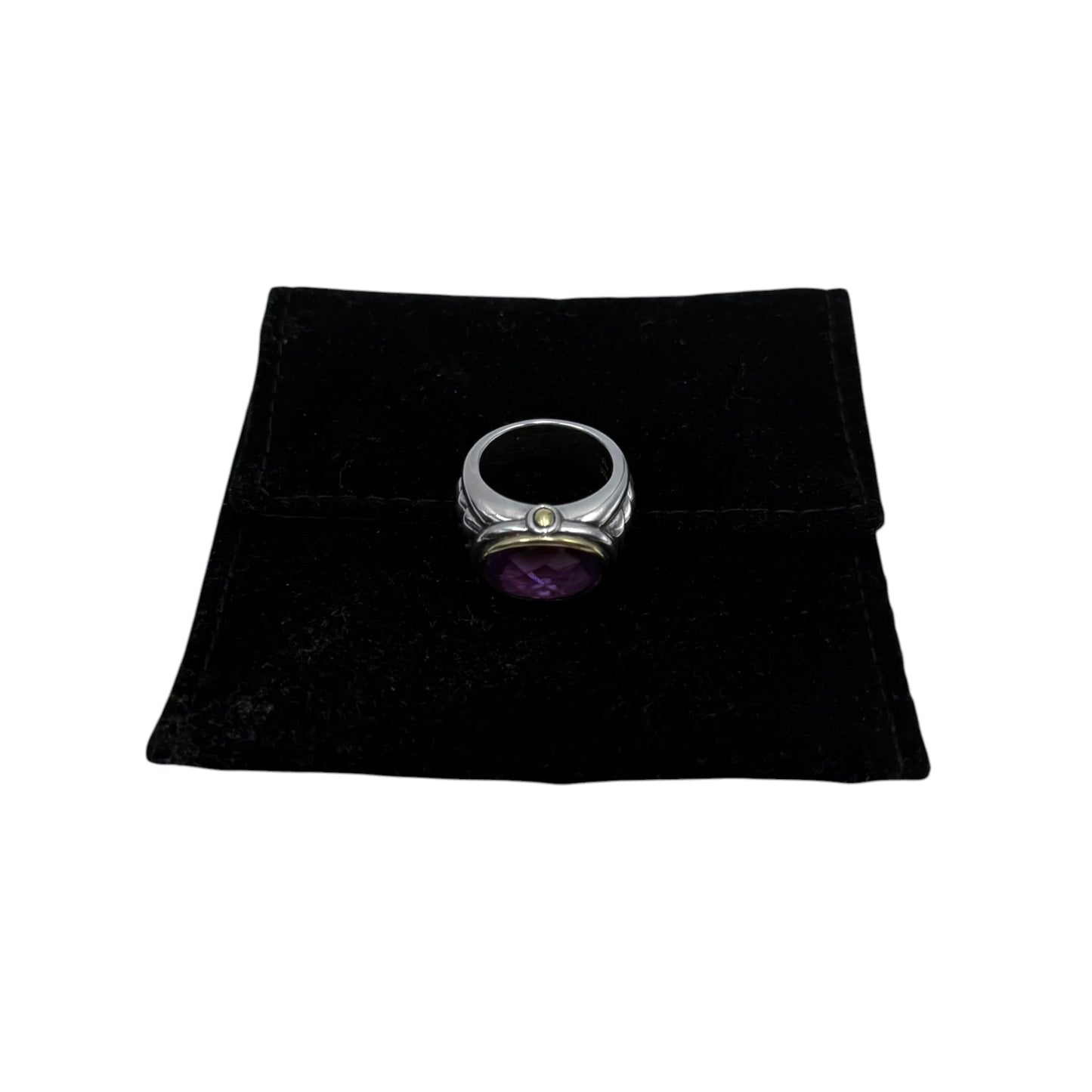 Scott Kay Amethyst Silver Gold Accent Ring