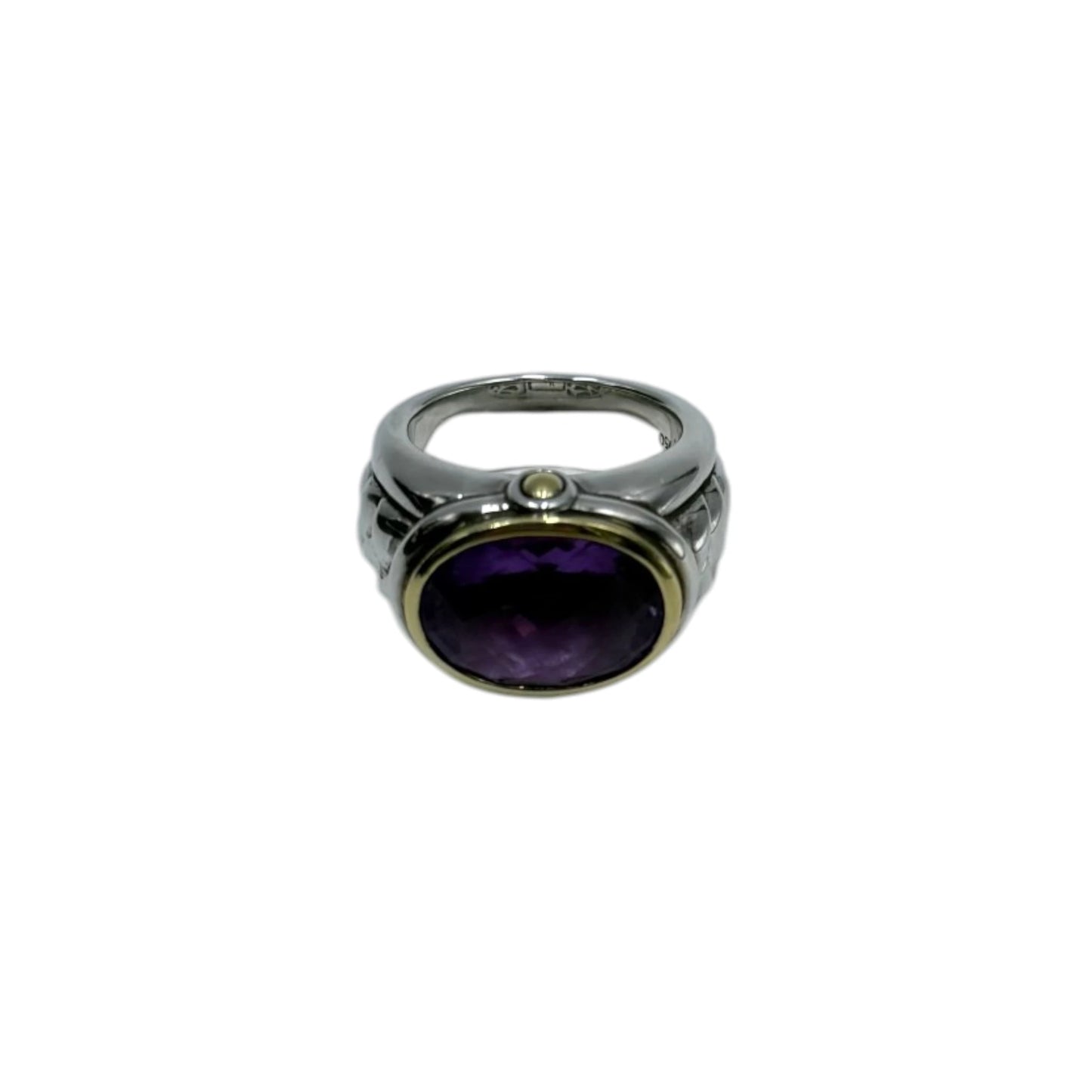 Scott Kay Amethyst Silver Gold Accent Ring