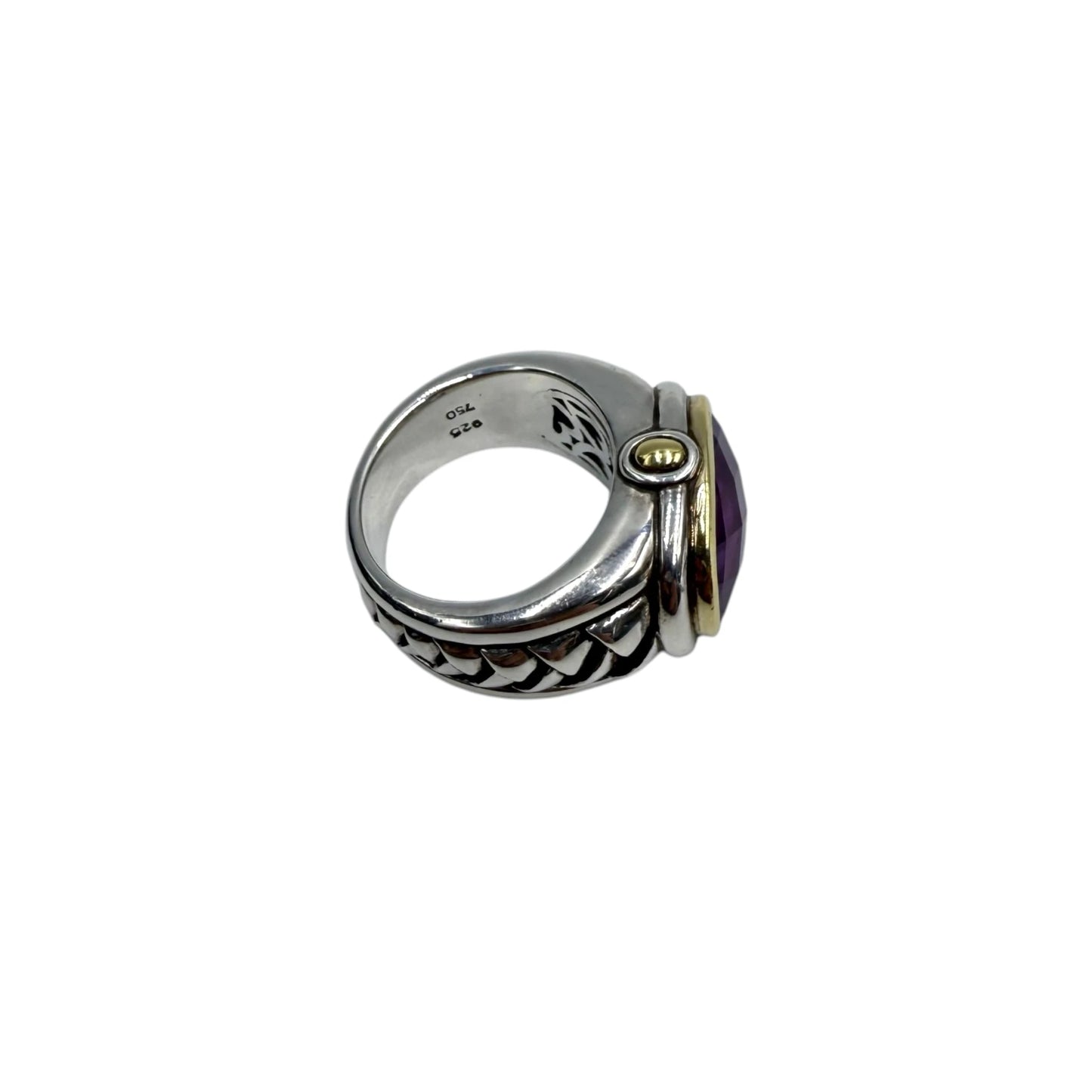 Scott Kay Amethyst Silver Gold Accent Ring
