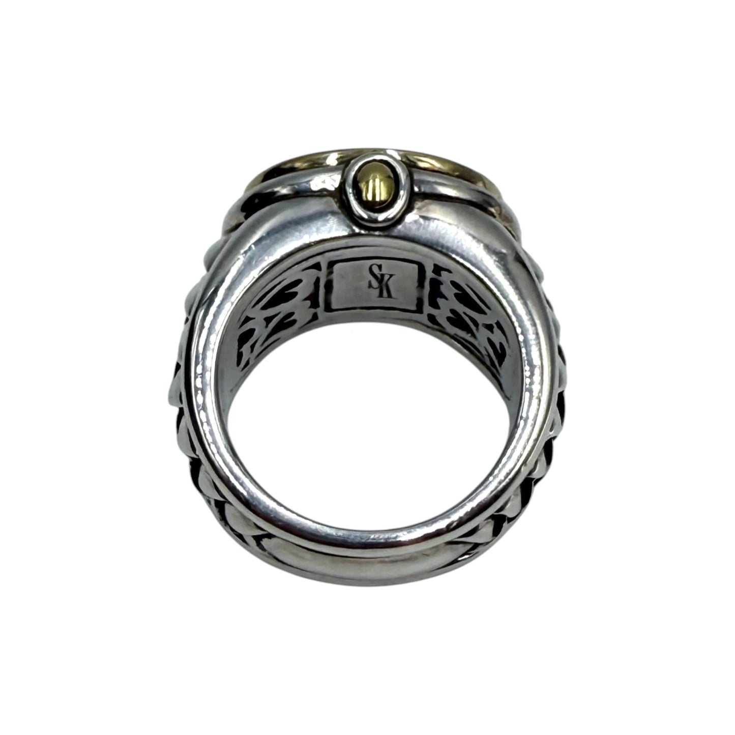 Scott Kay Amethyst Silver Gold Accent Ring