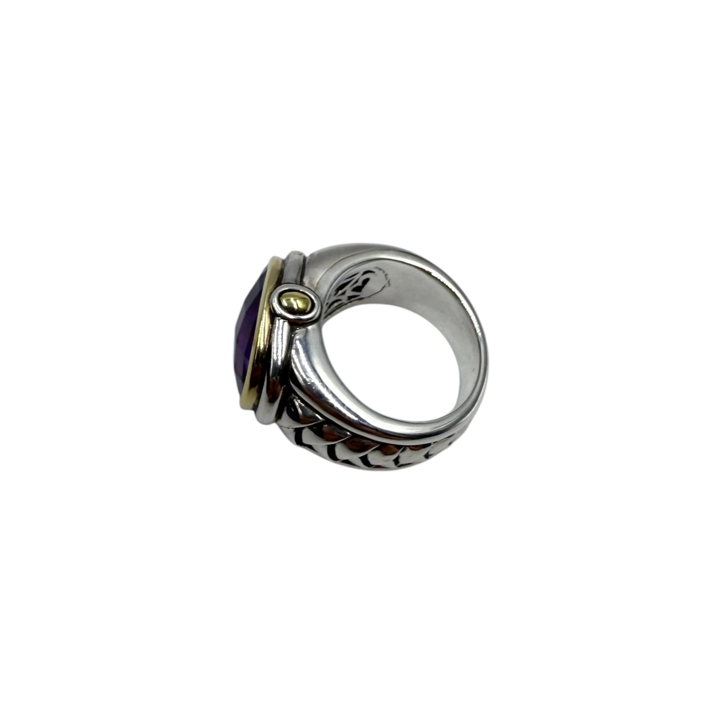 Scott Kay Amethyst Silver Gold Accent Ring