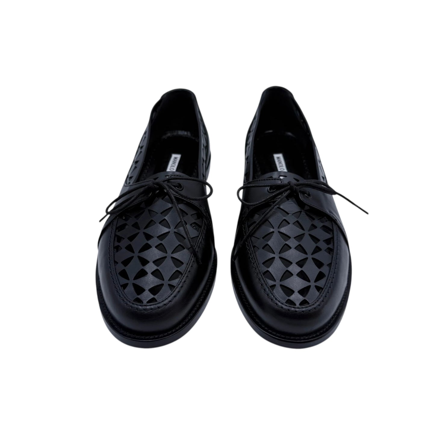 Manolo Blahnik Delirium Laser Cut Leather Loafers