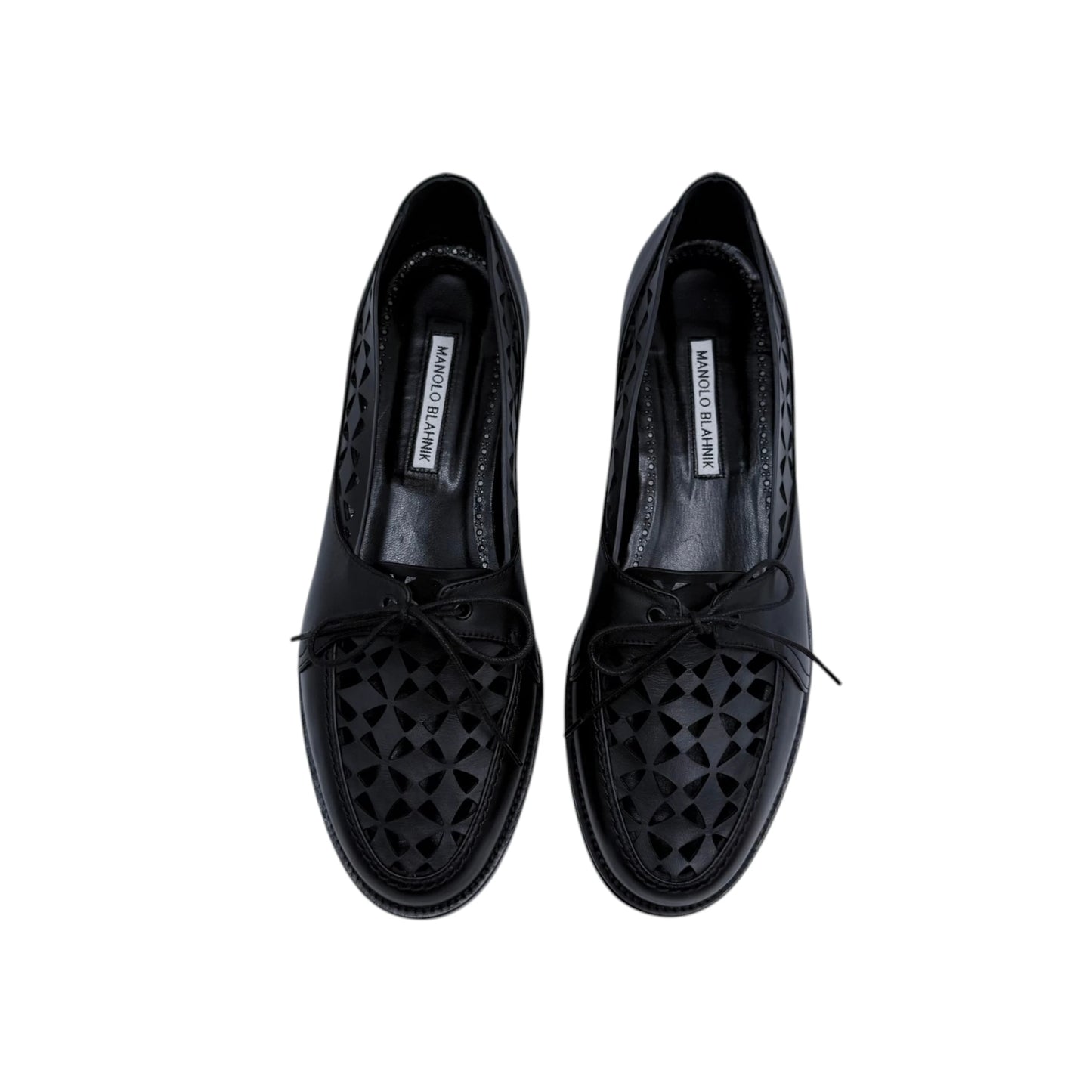 Manolo Blahnik Delirium Laser Cut Leather Loafers