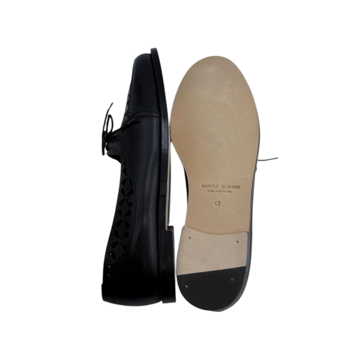 Manolo Blahnik Delirium Laser Cut Leather Loafers