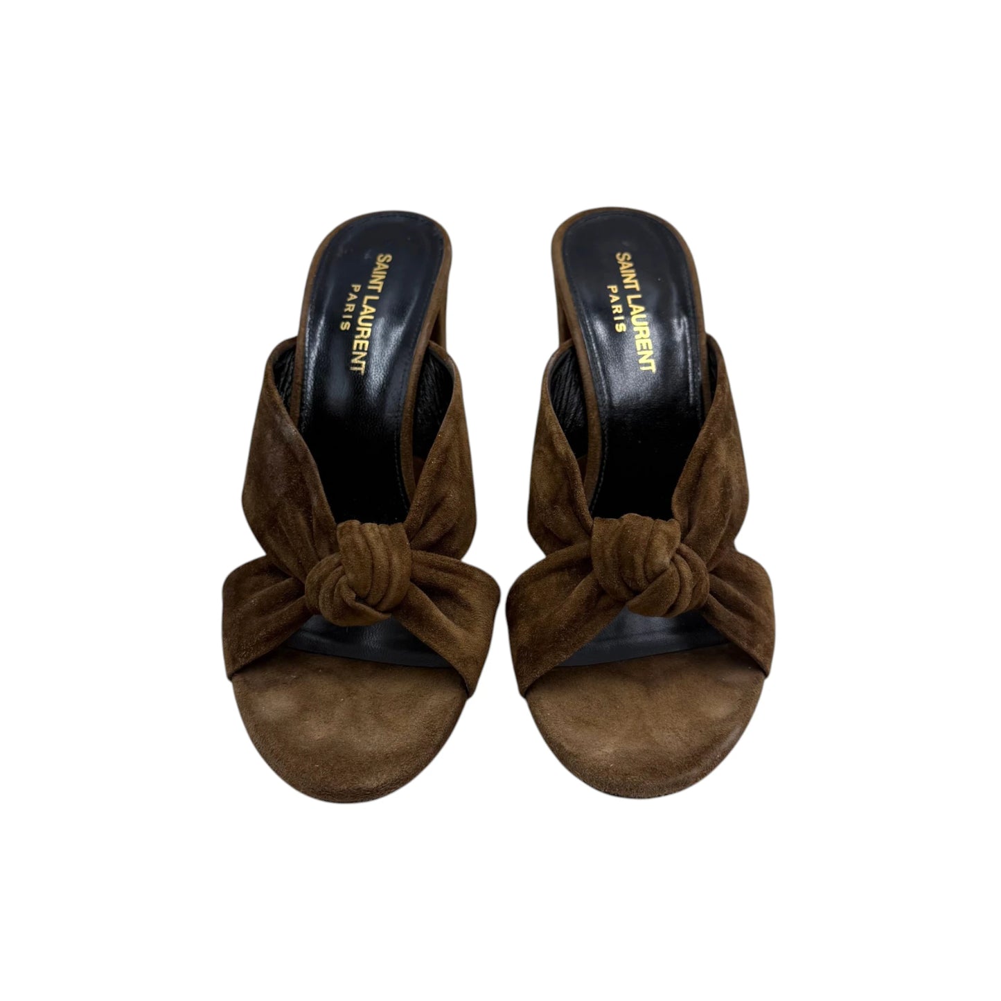 Saint Laurent Paris Brown Suede Bow Heels