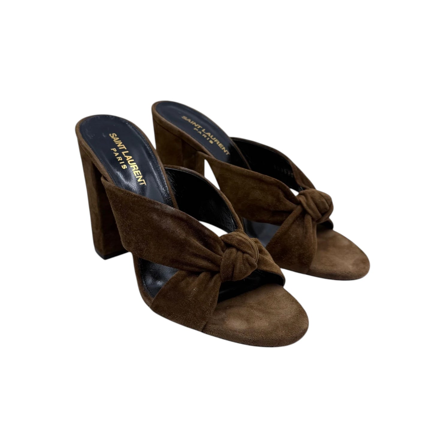Saint Laurent Paris Brown Suede Bow Heels