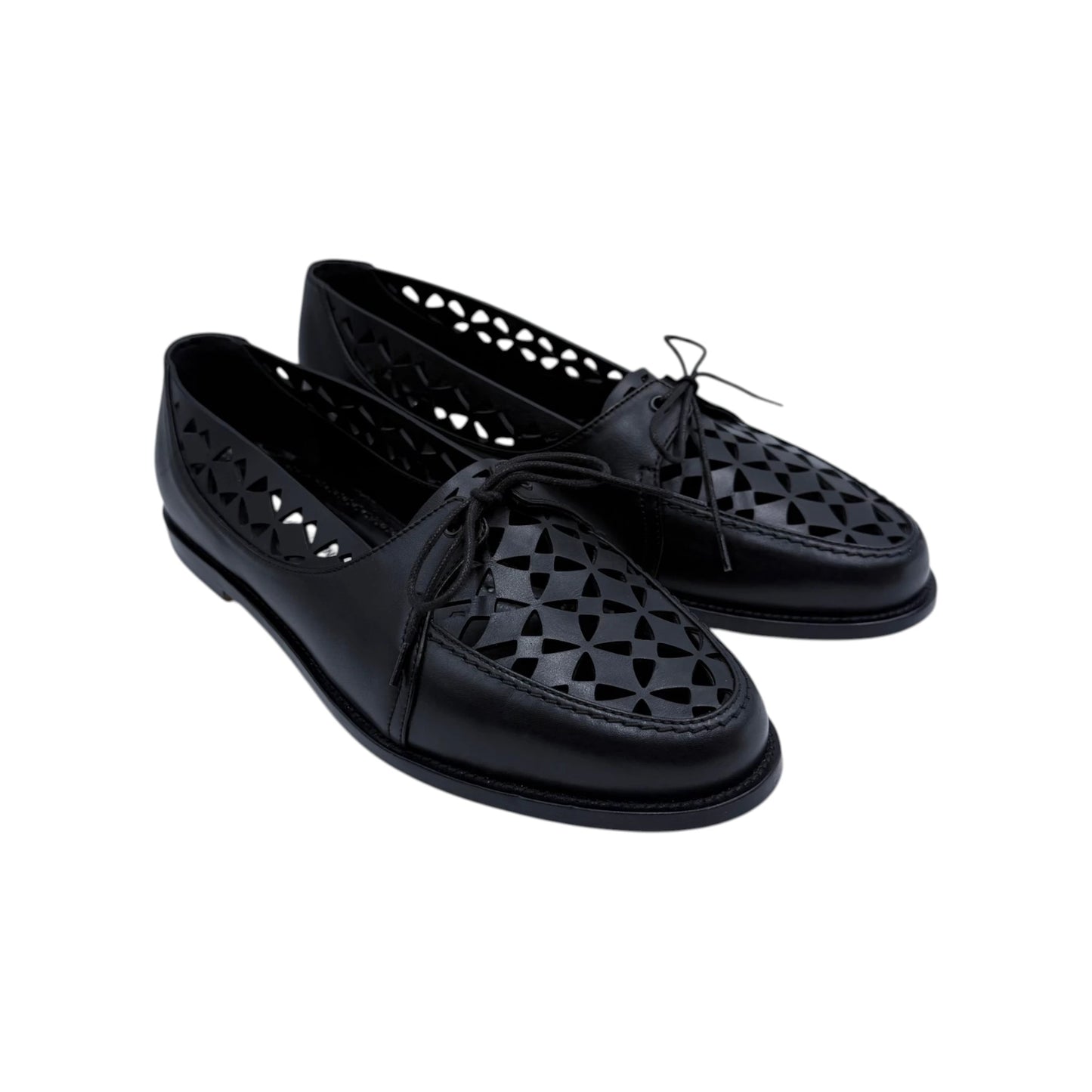 Manolo Blahnik Delirium Laser Cut Leather Loafers