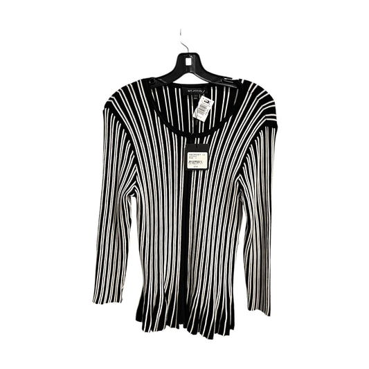 St John Ribbed Knit Caviar/Bianco - L