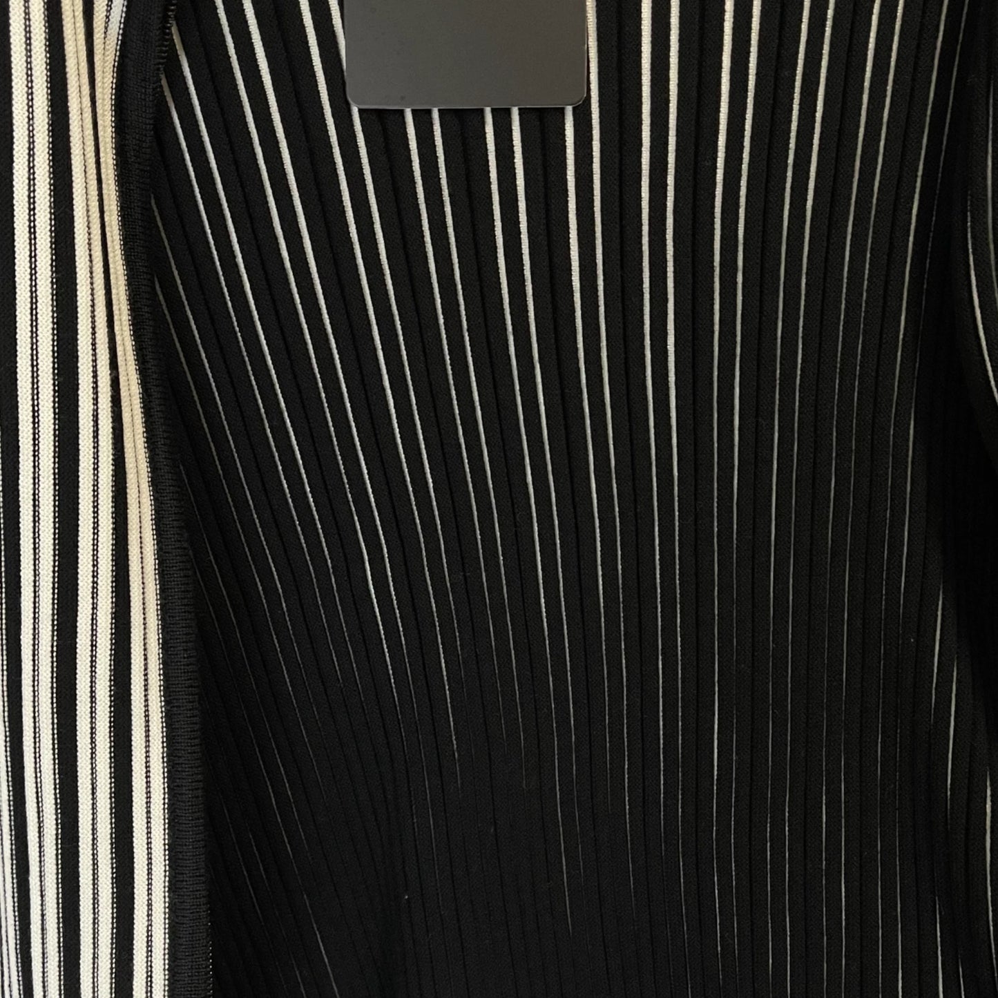 St John Ribbed Knit Caviar/Bianco - L