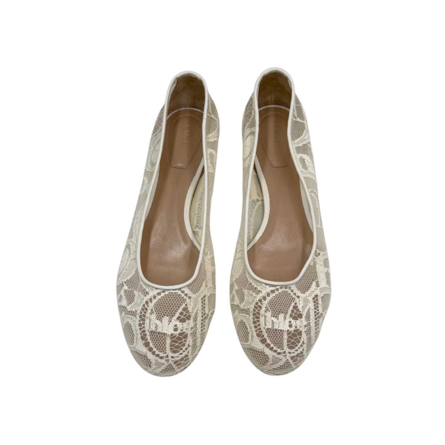 Chloé Off-White Lauren Lace Flats