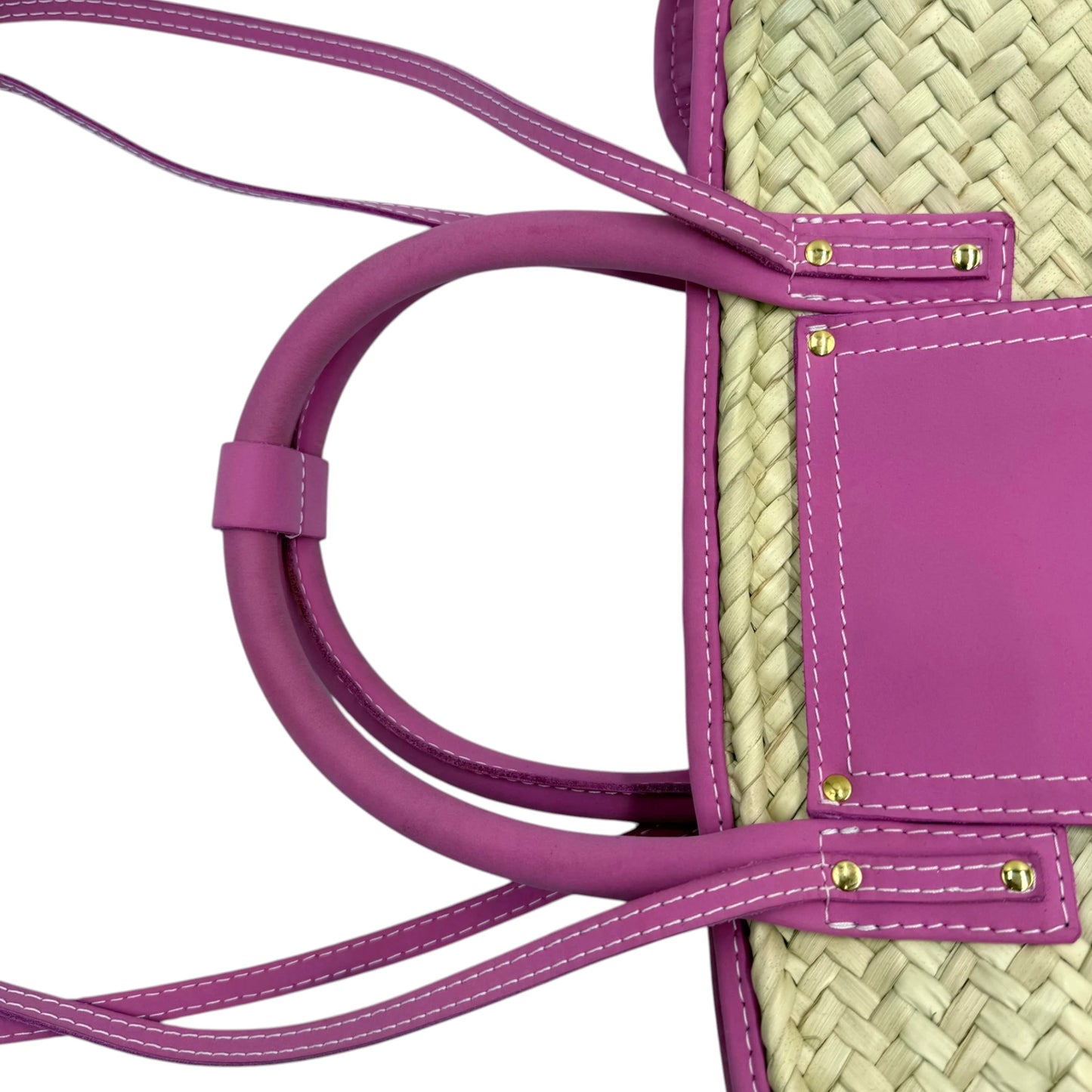 Jacquemus Pink Trim Raffia Le Panier Soli Tote