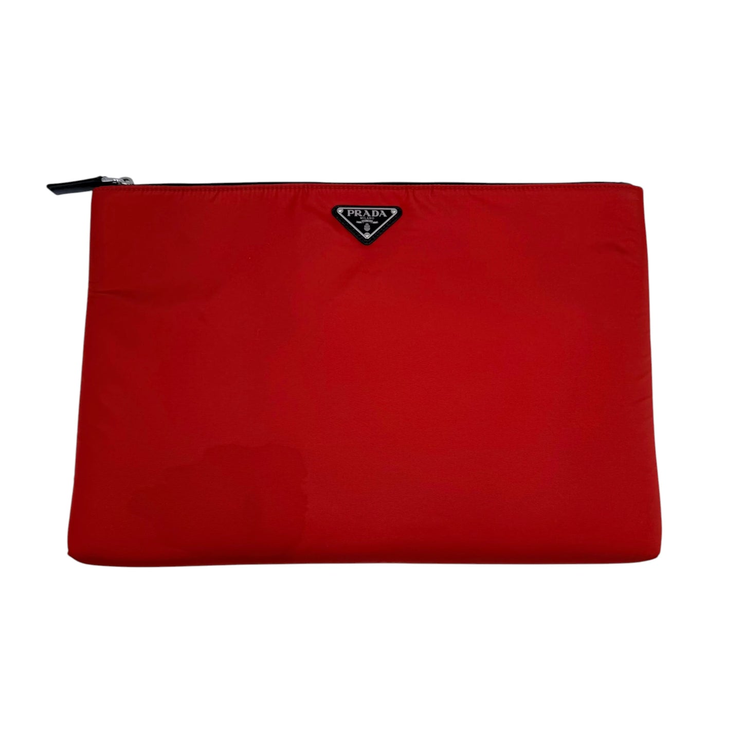 Prada Red Tessuto Soft Zip Clutch Bag