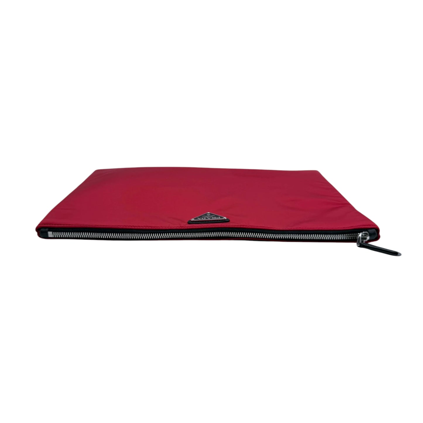 Prada Red Tessuto Soft Zip Clutch Bag