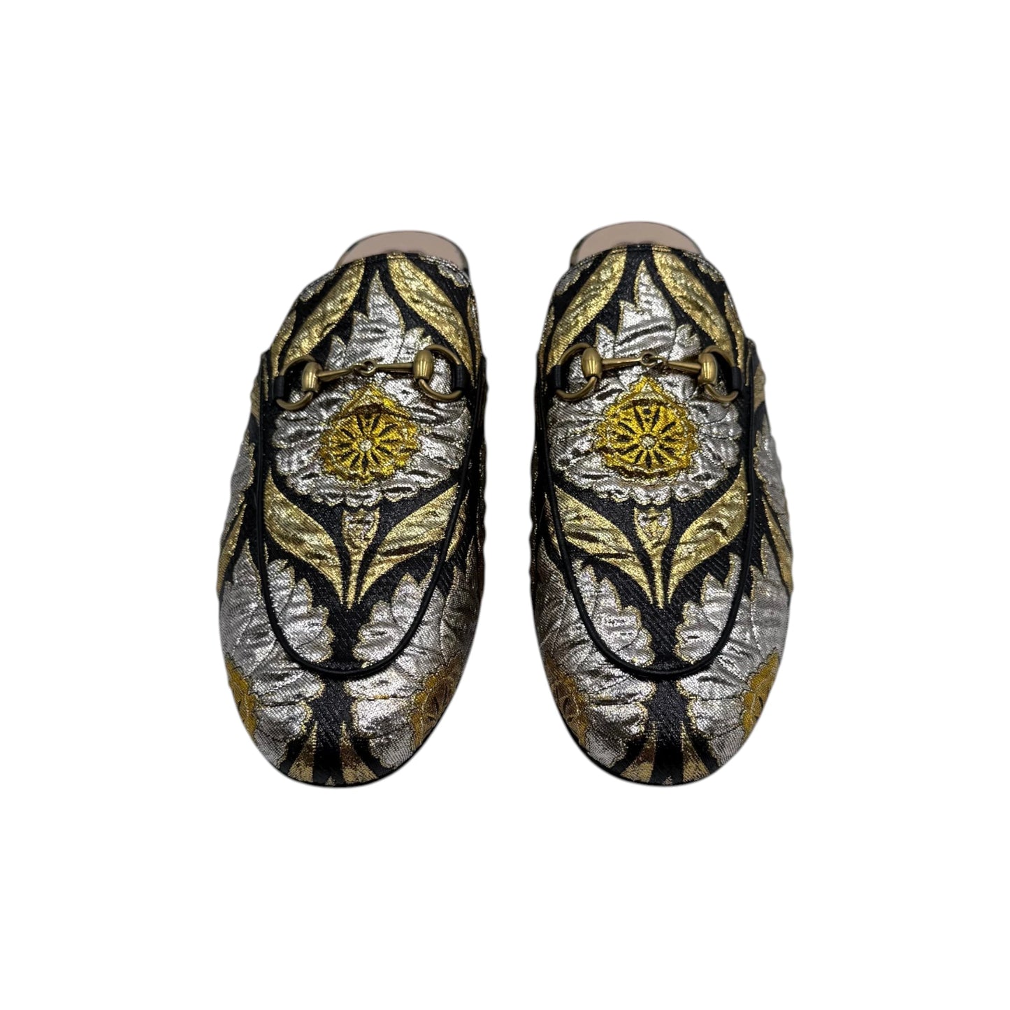 Gucci Brocade Bit Slipper Mule Loafers