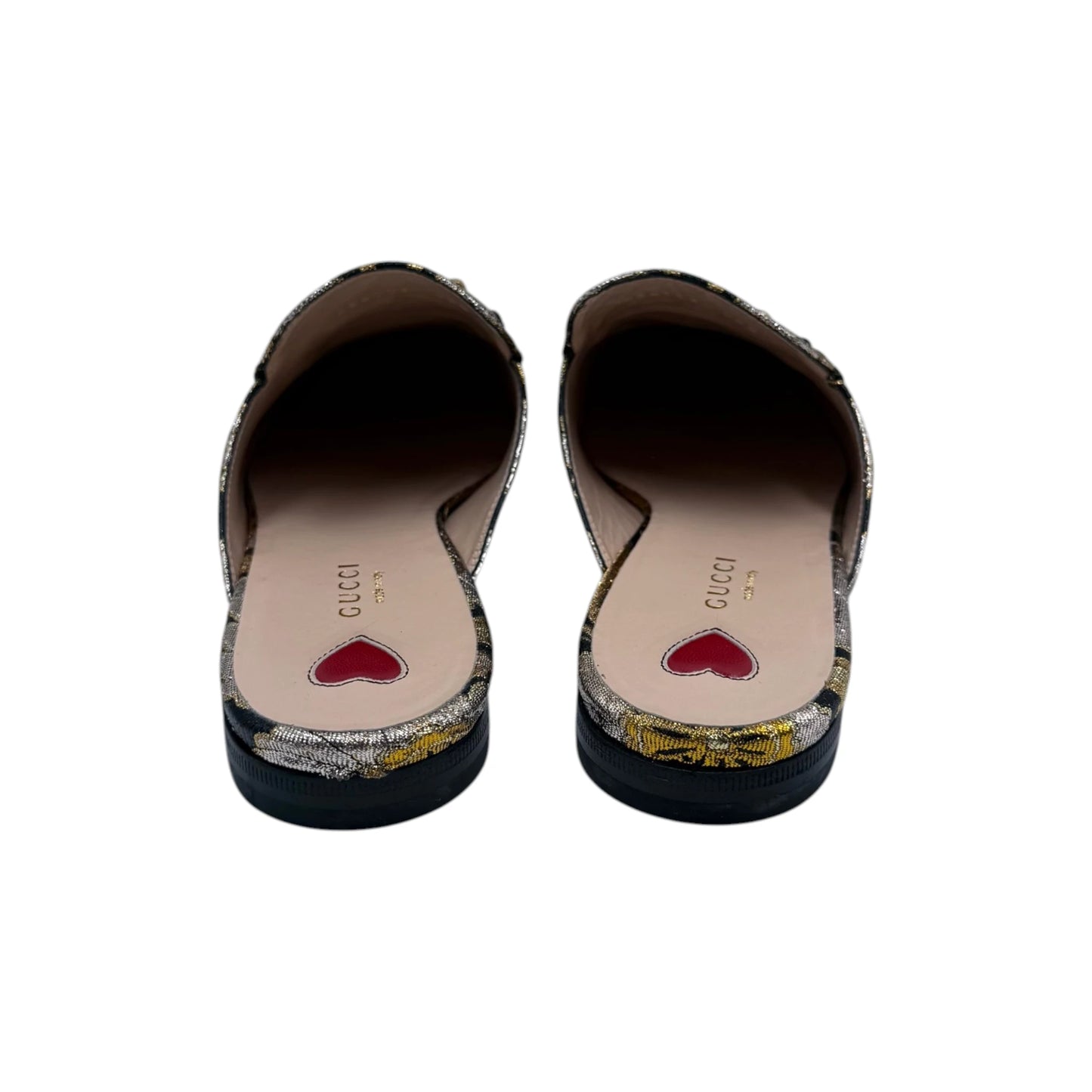 Gucci Brocade Bit Slipper Mule Loafers