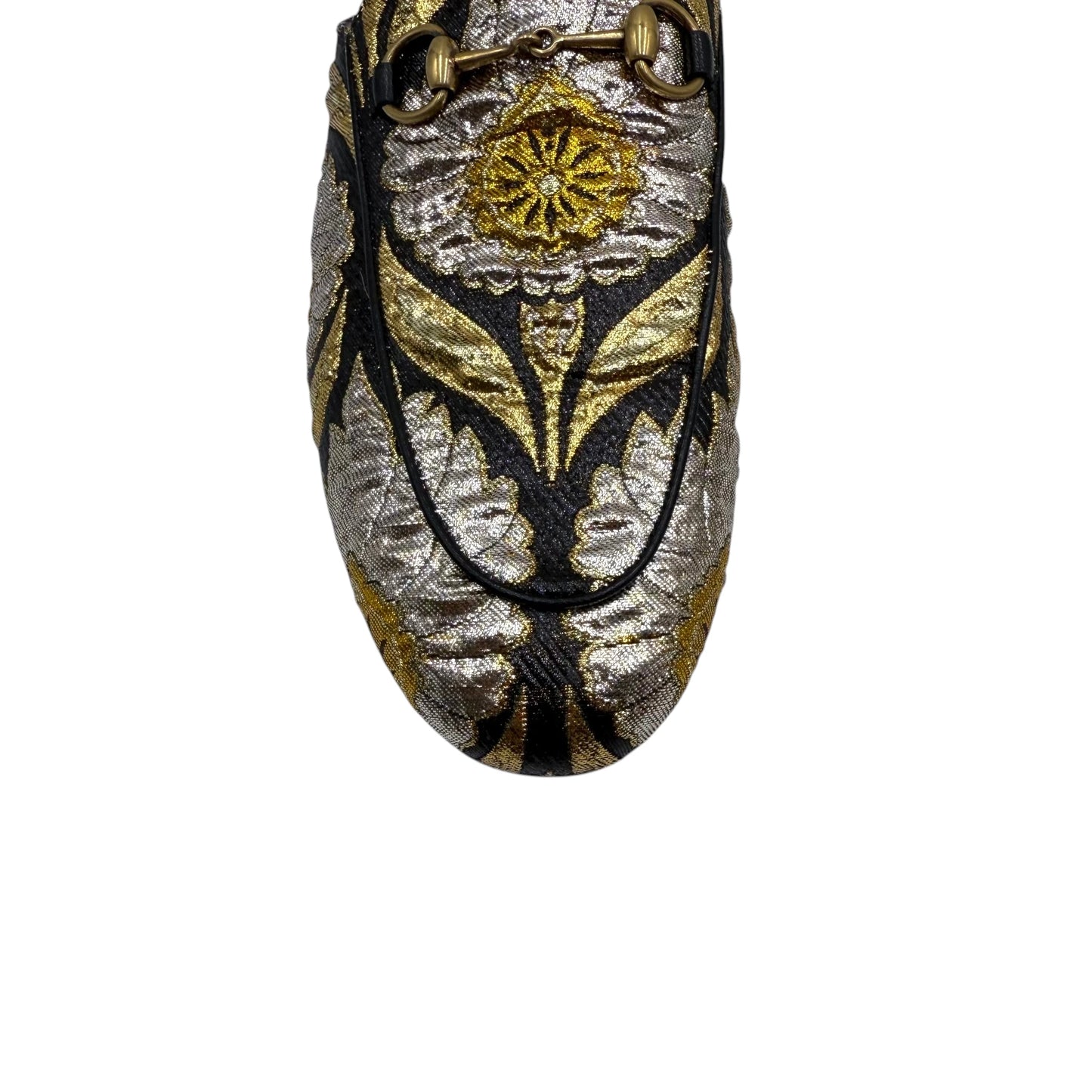 Gucci Brocade Bit Slipper Mule Loafers