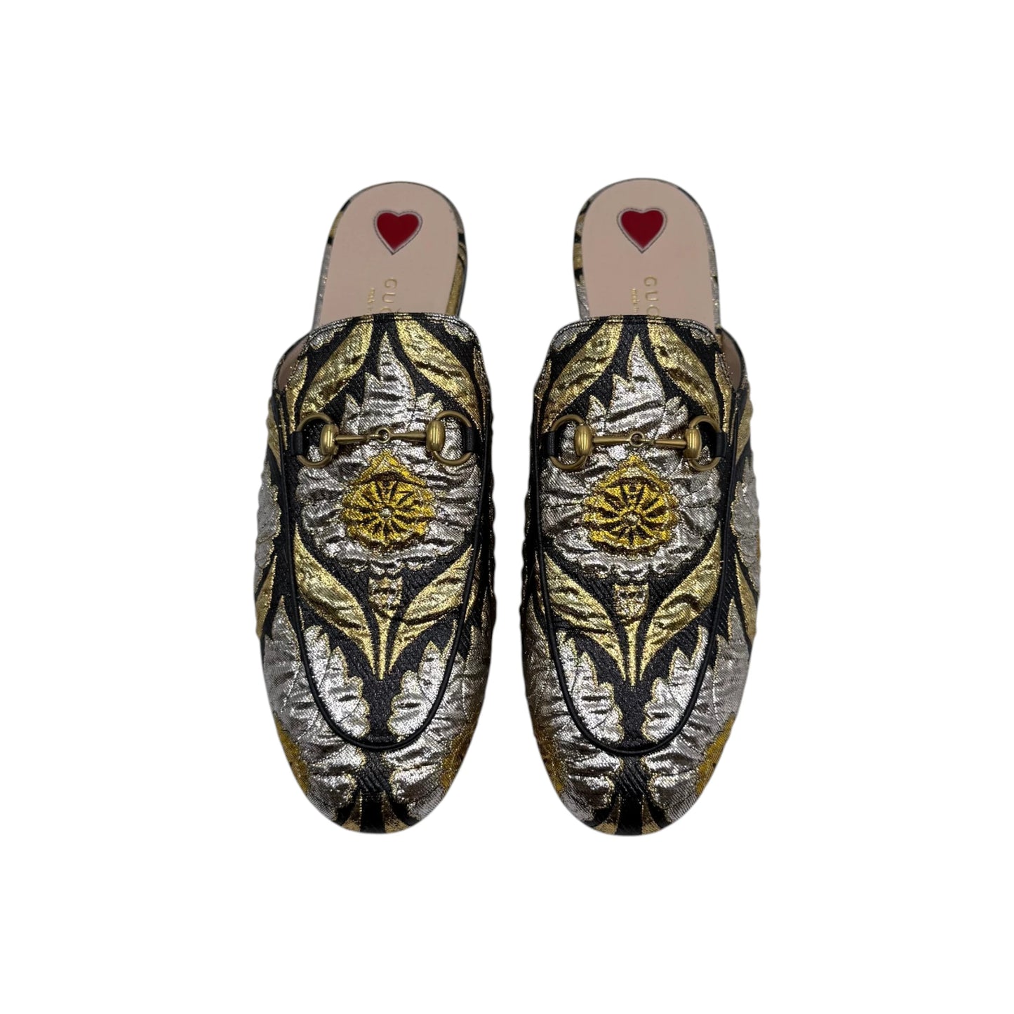 Gucci Brocade Bit Slipper Mule Loafers